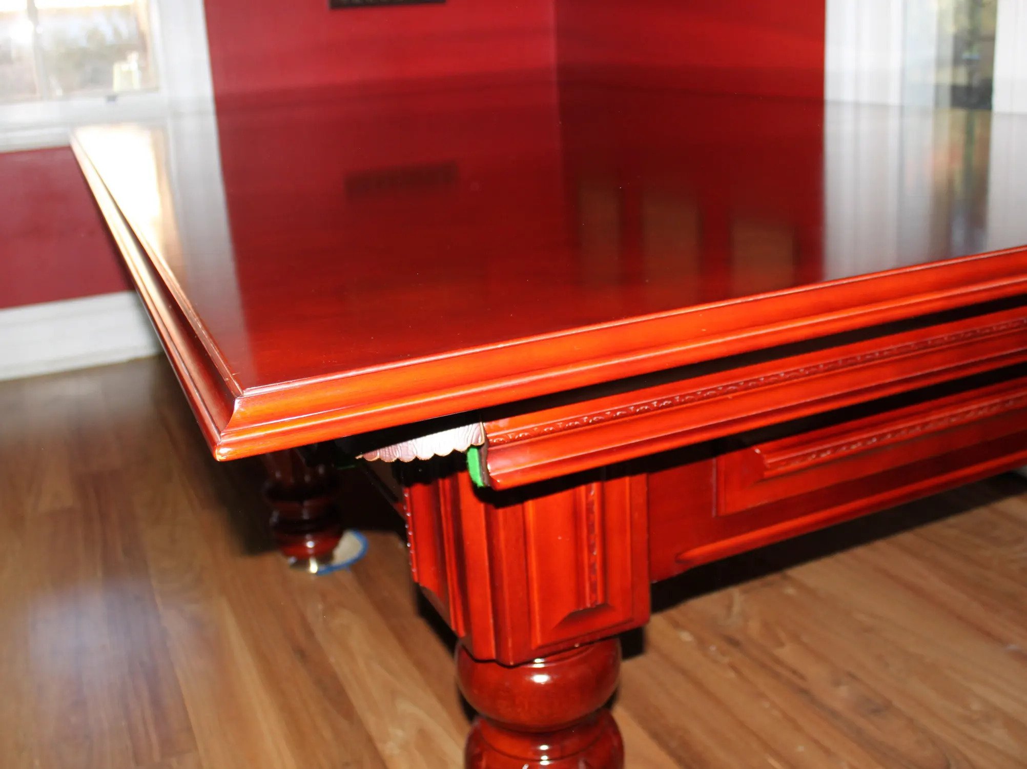Repolished timber cushion rail